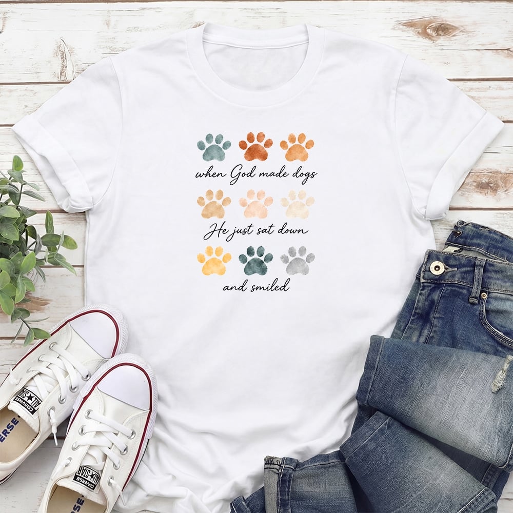 When God Made Dogs Standard Tee White