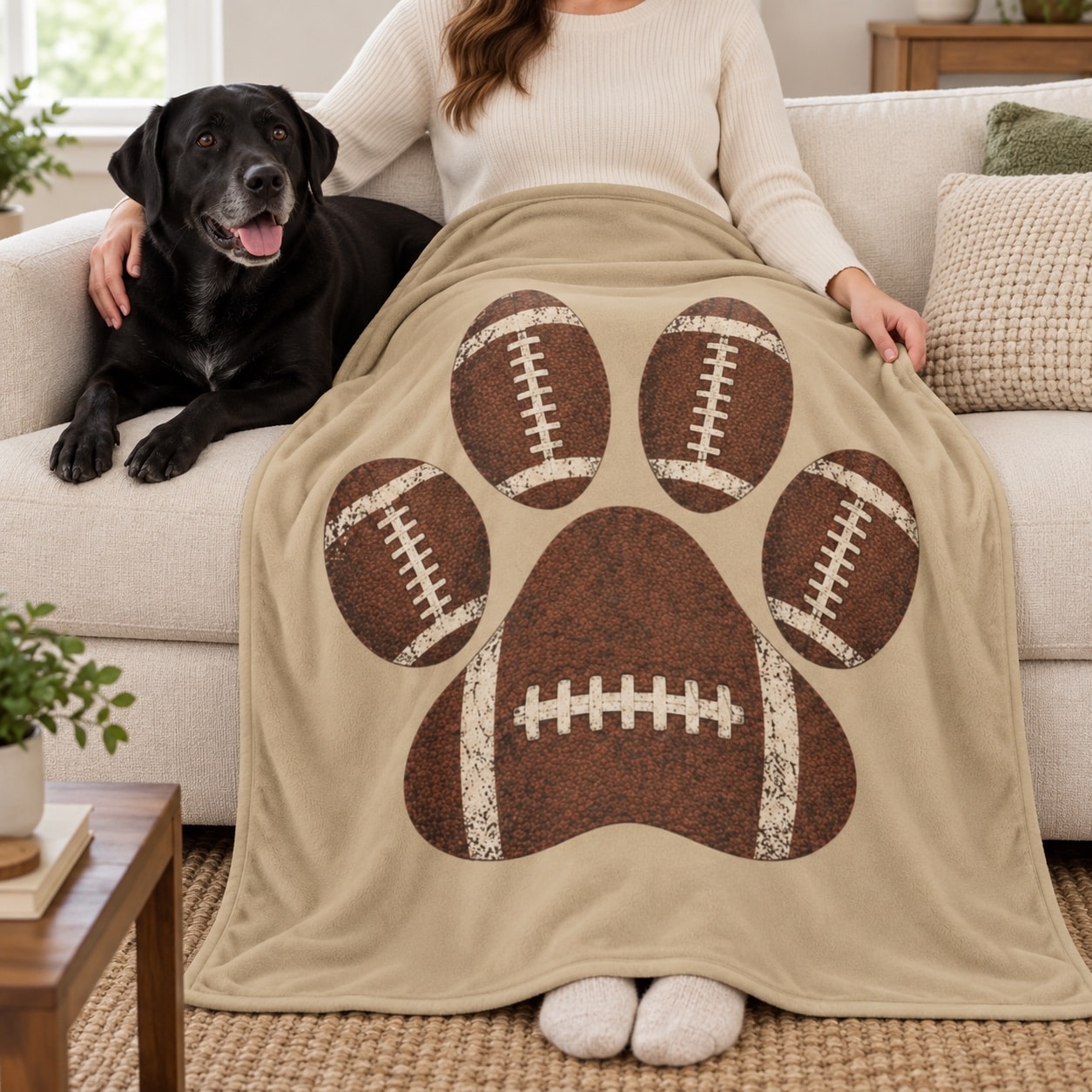 Touchdown Paws Cozy Plush Fleece Blanket - 50"x60"