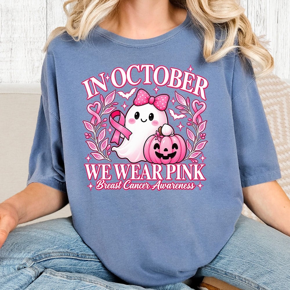 Comfort Colors We Wear Pink Vintage Washed Tee - Blue Jean