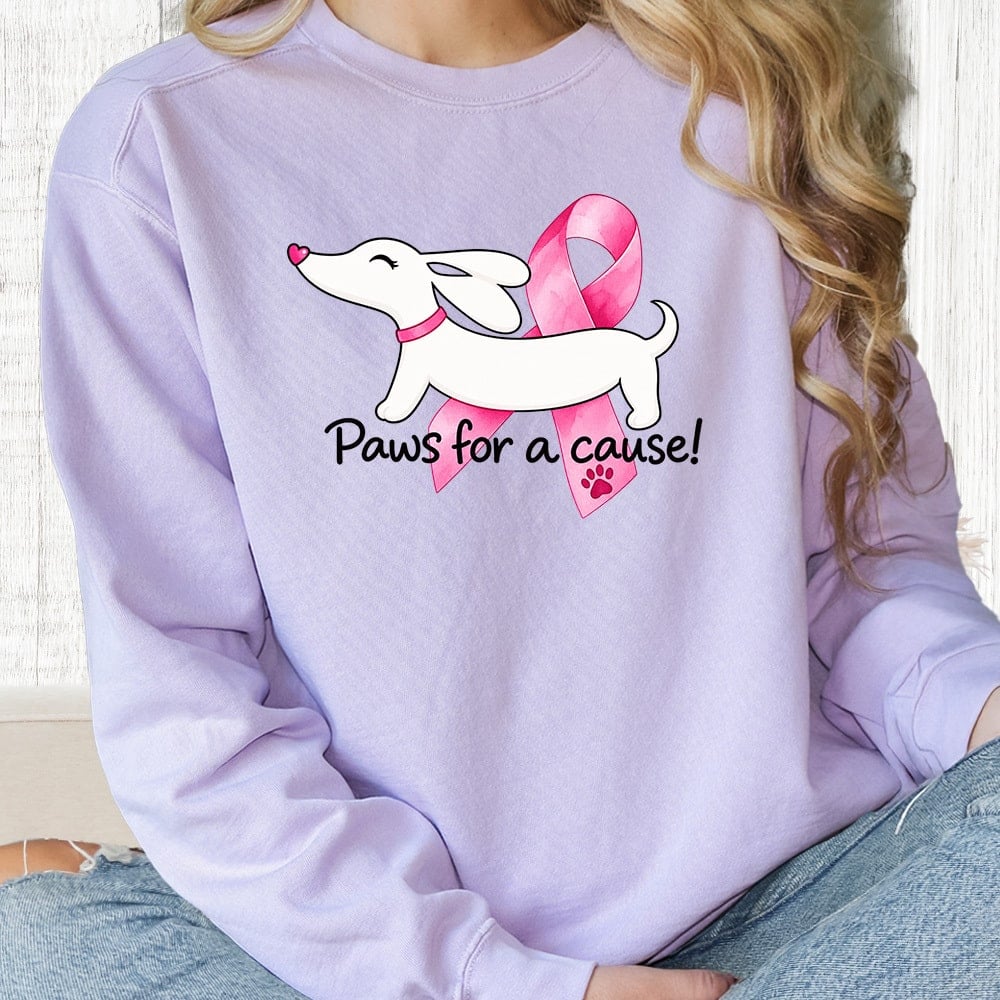 Comfort Colors Paws For A Cause Dog & Bow Premium  Sweatshirt - Orchid