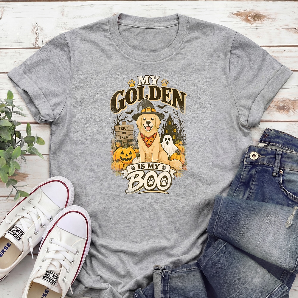 My Golden Is My Boo Standard Tee Heather Grey