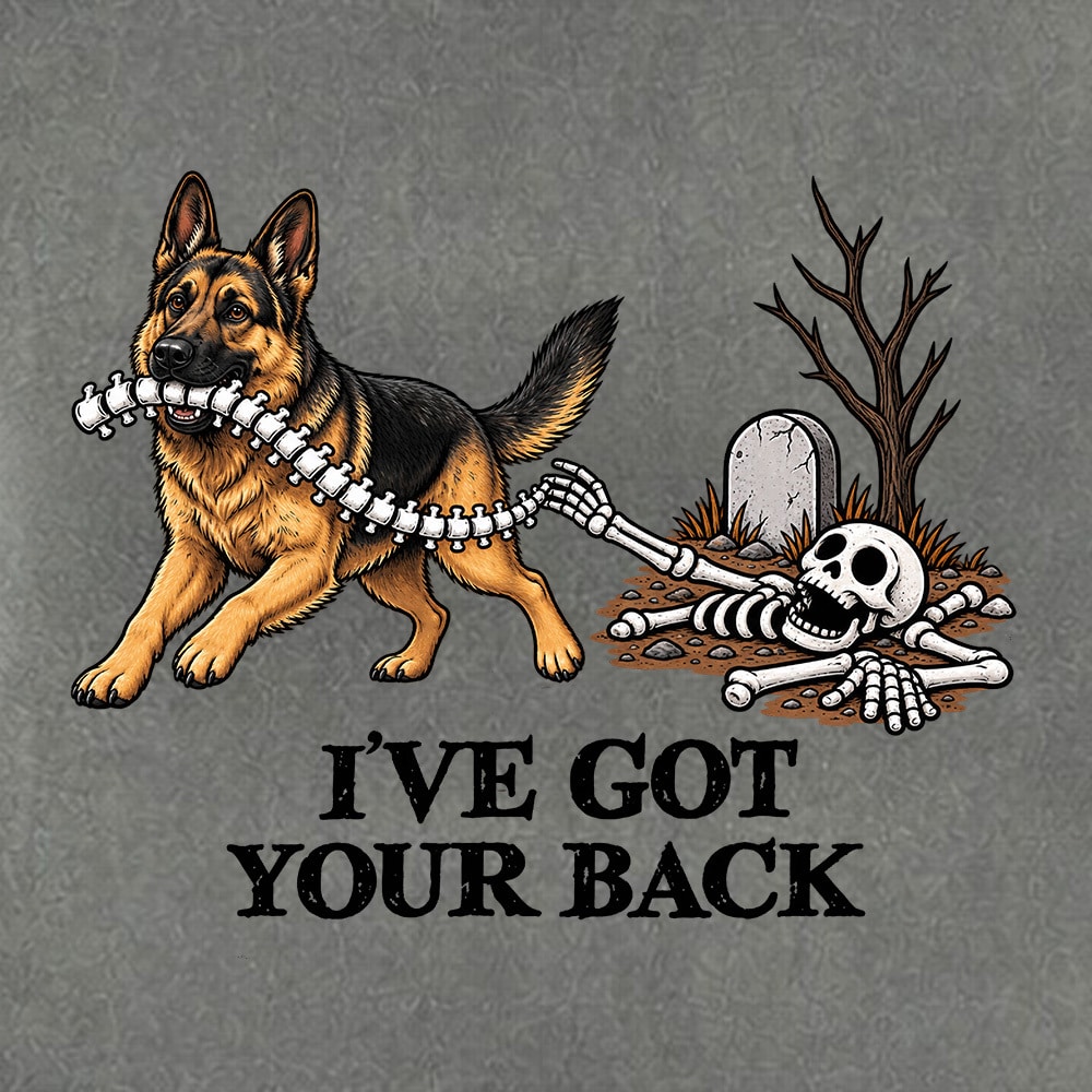 Comfort Colors I’ve Got Your Back German Shepherd Premium Hoodie Grey - Image 2