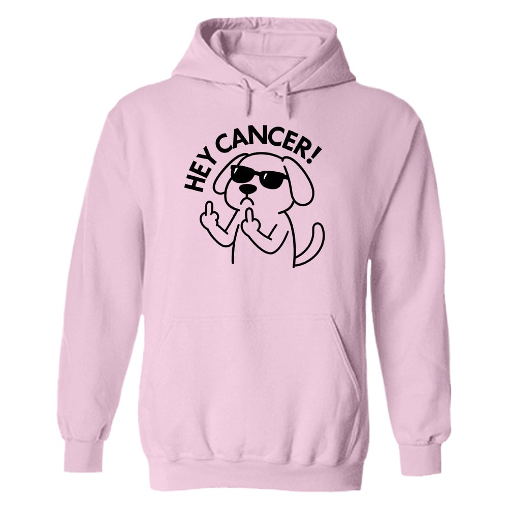 Hey Cancer Hoodie Light Pink