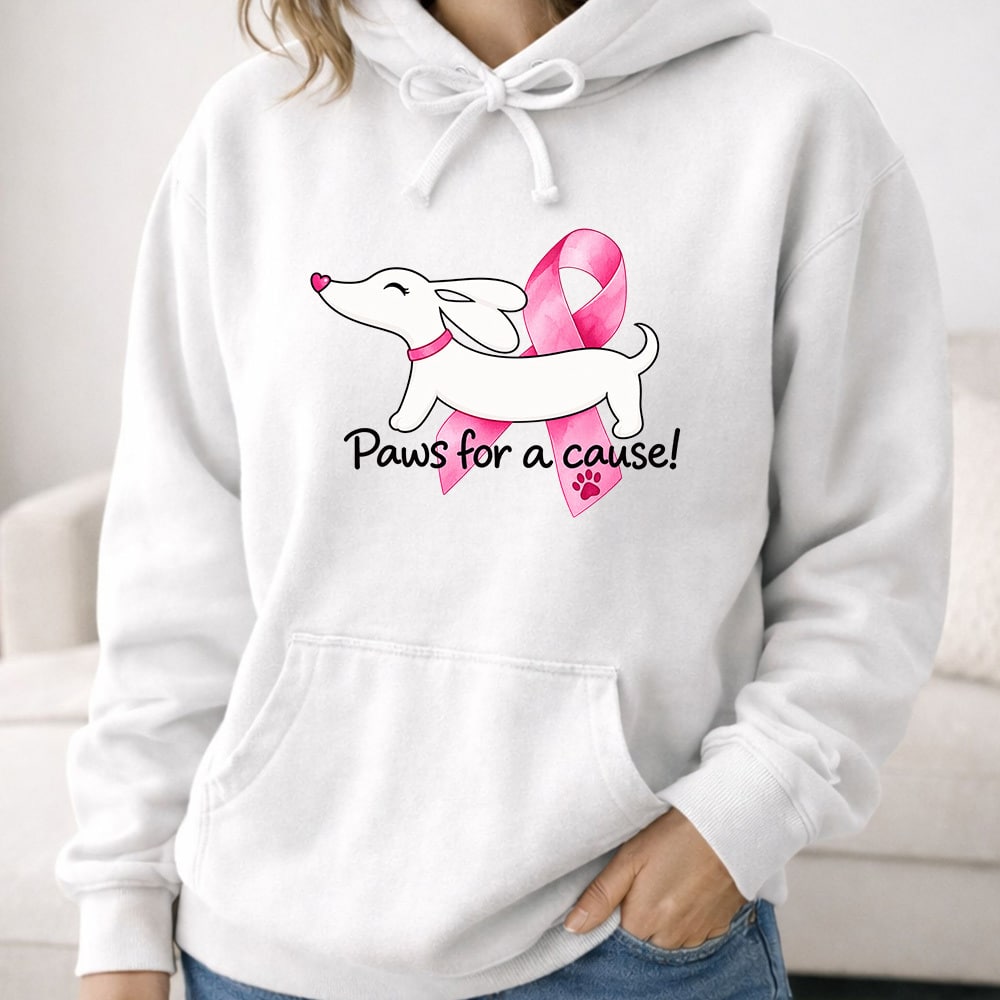Comfort Colors Paws For A Cause Dog & Bow Premium Hoodie White