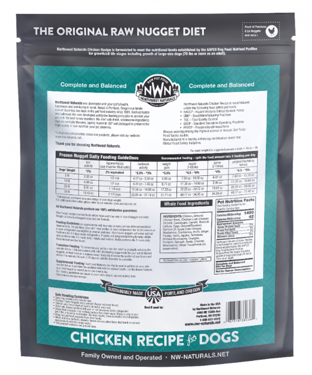 Recalled Northwest Naturals Frozen Raw Diet for Dogs Chicken Recipe