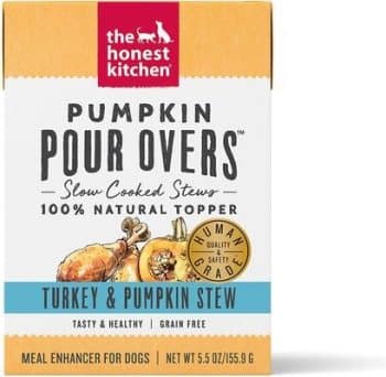 The Honest Kitchen Human Grade Pumpkin POUR OVERS Turkey & Pumpkin Stew Wet Dog Food Topper,
