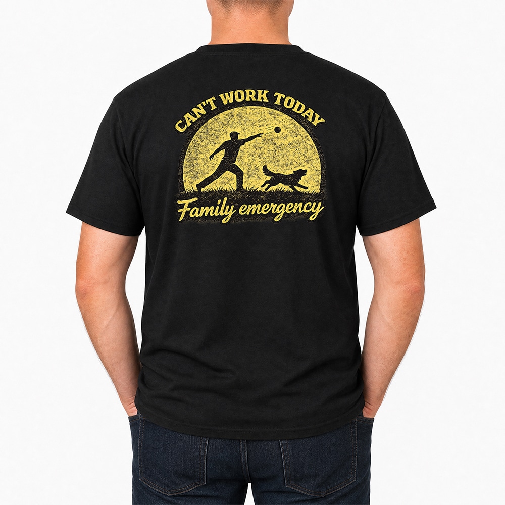 Can’t Work Today Family Emergency Standard Tee Black