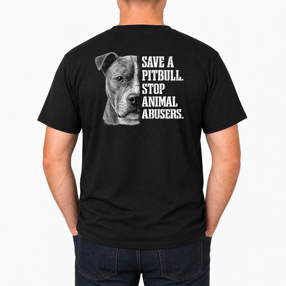 Save A PitBull. Stop Animal Abusers Standard Tee Black