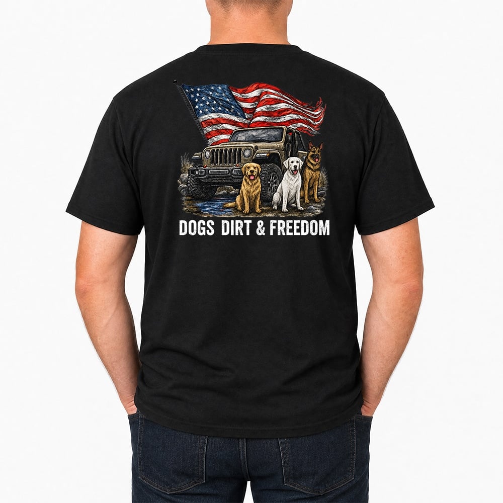 Dogs Dirt & Freedom Standard Tee Black