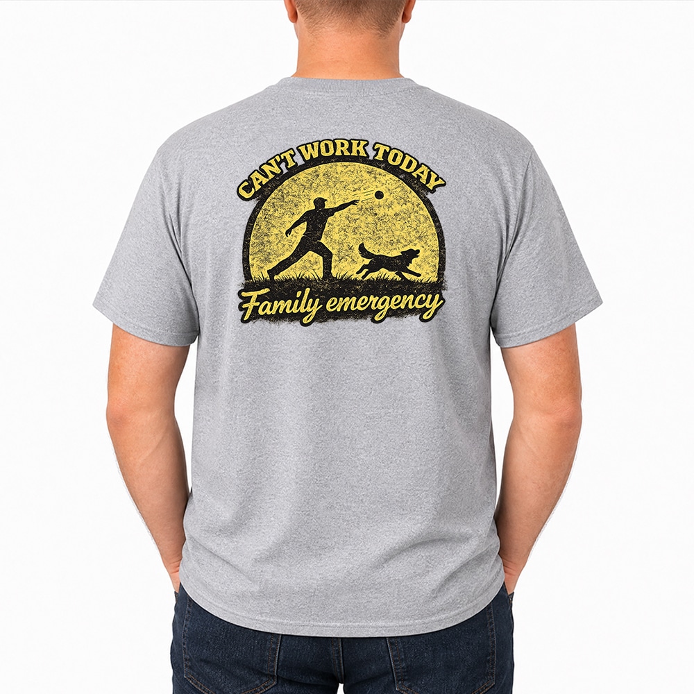 Can’t Work Today Family Emergency Standard Tee Heather Grey