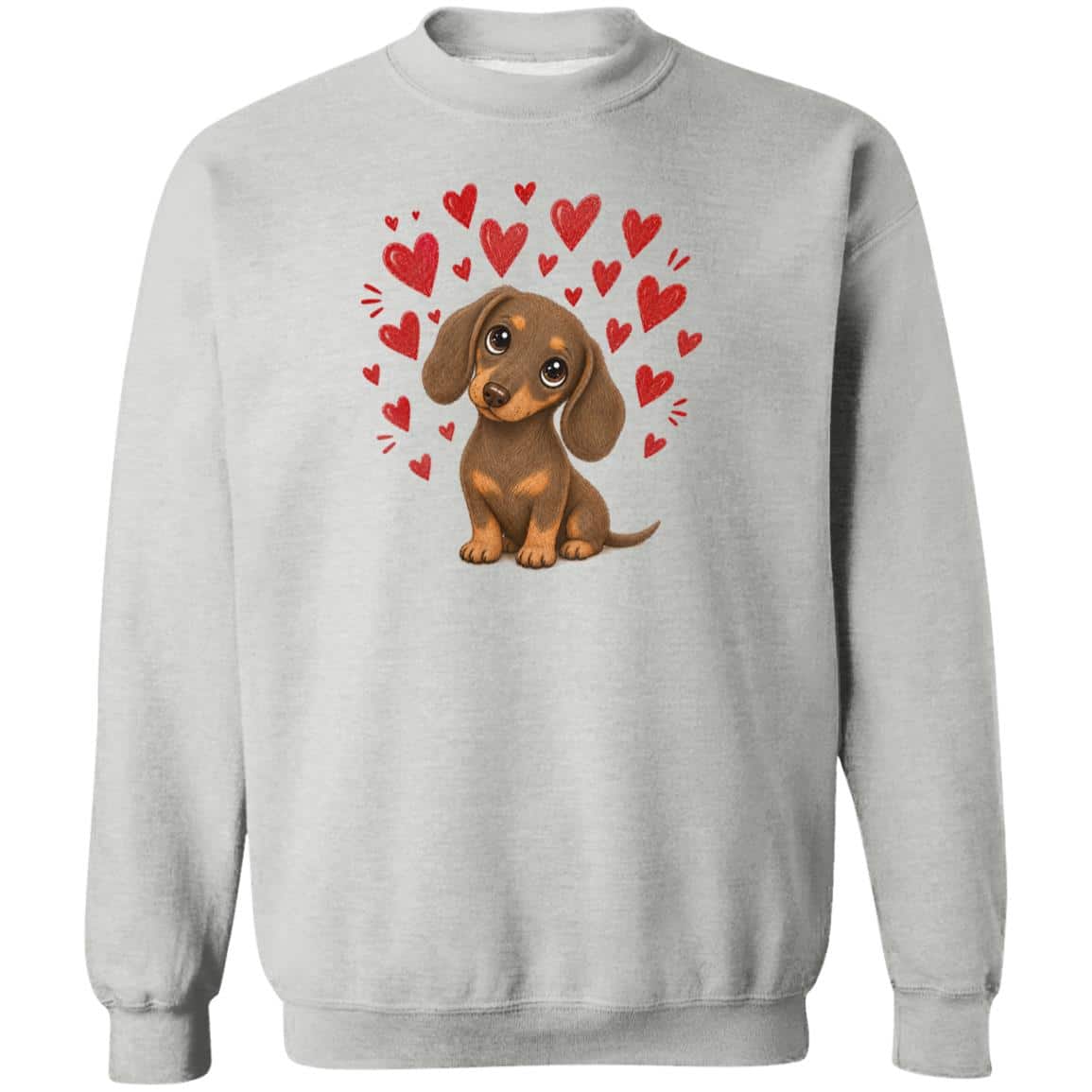 Sweetheart Dachshund Sweatshirt Heather Grey