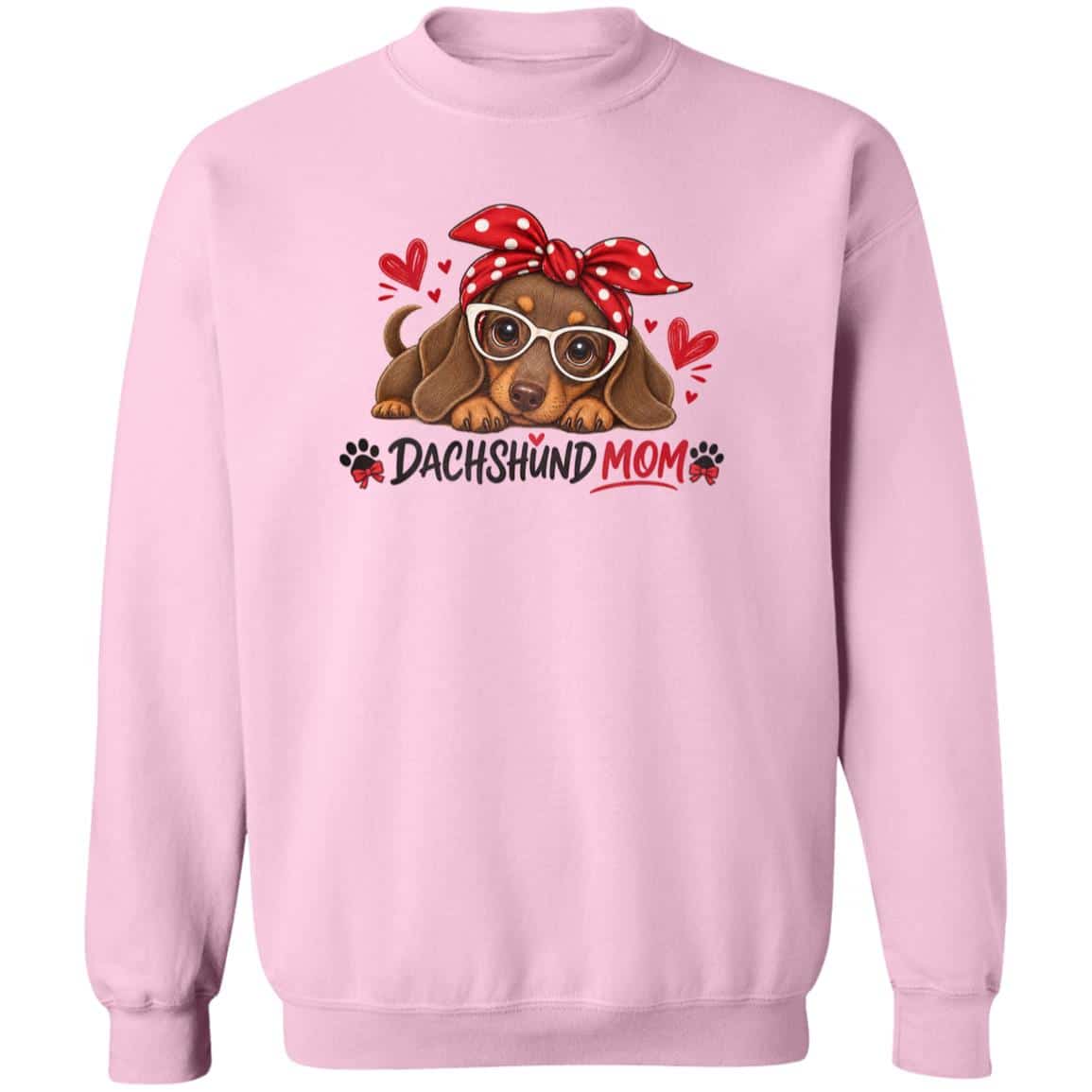Dachshund Mom Sweatshirt Light Pink