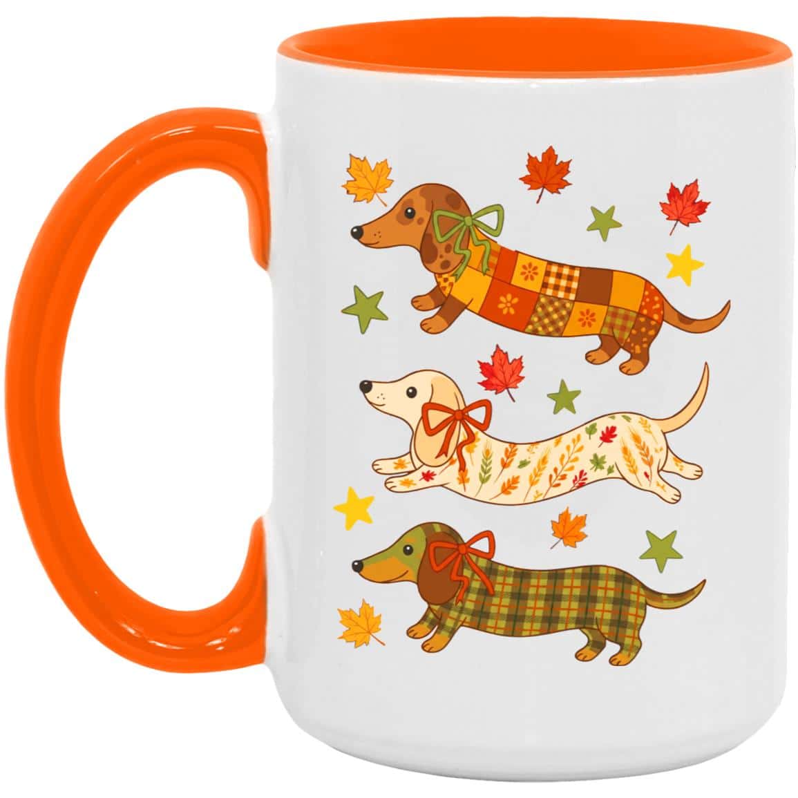 Fall Dachshunds 15oz Accent Mug
