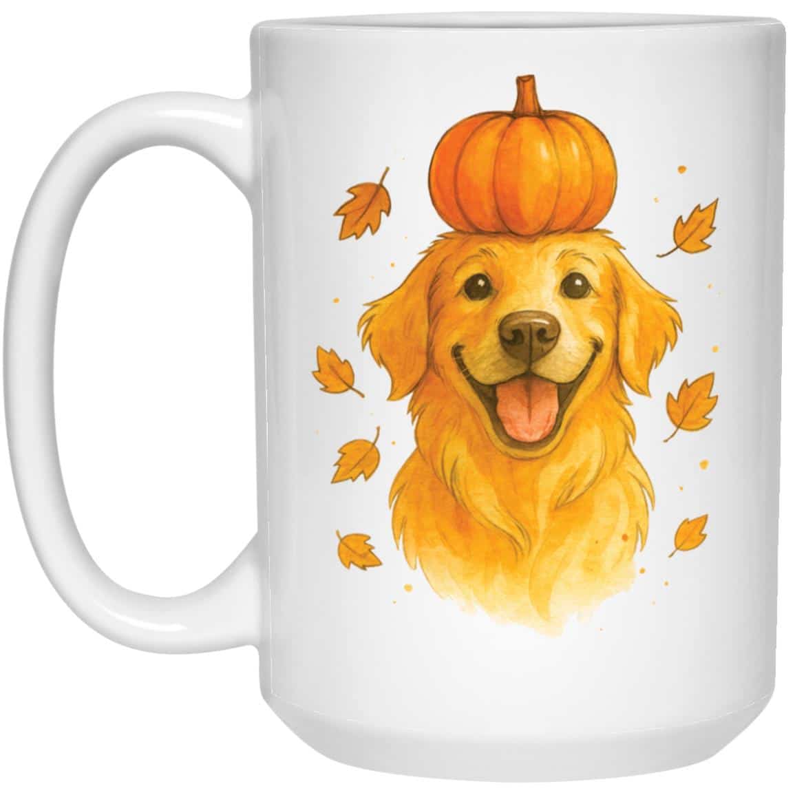 Golden Retriever Pumpkin 15oz White Mug