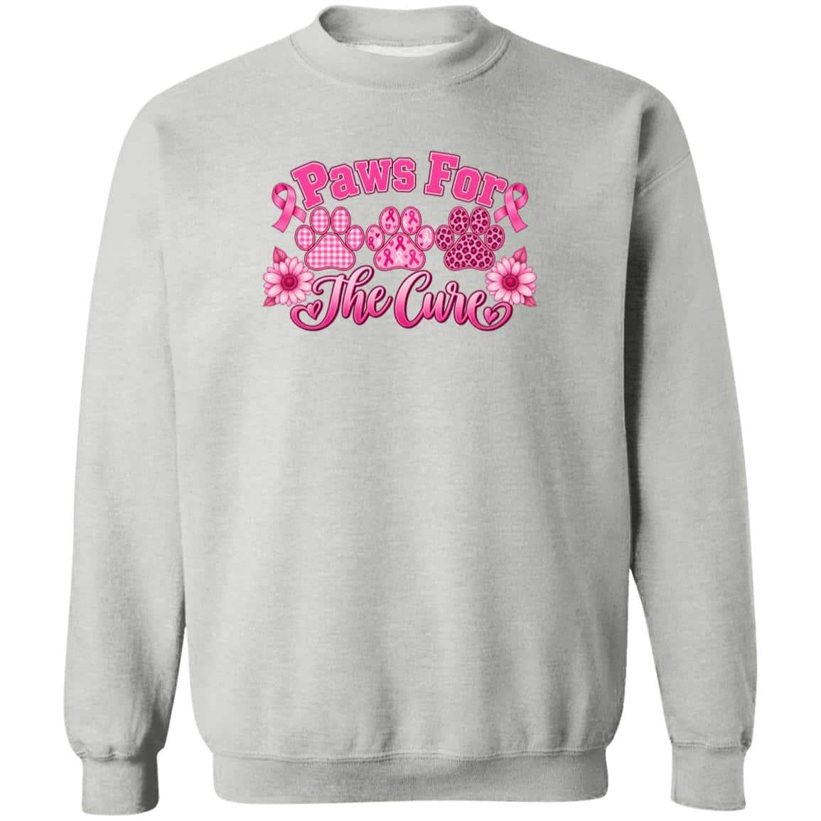 Paws For The Cure Sweatshirt Heather Grey