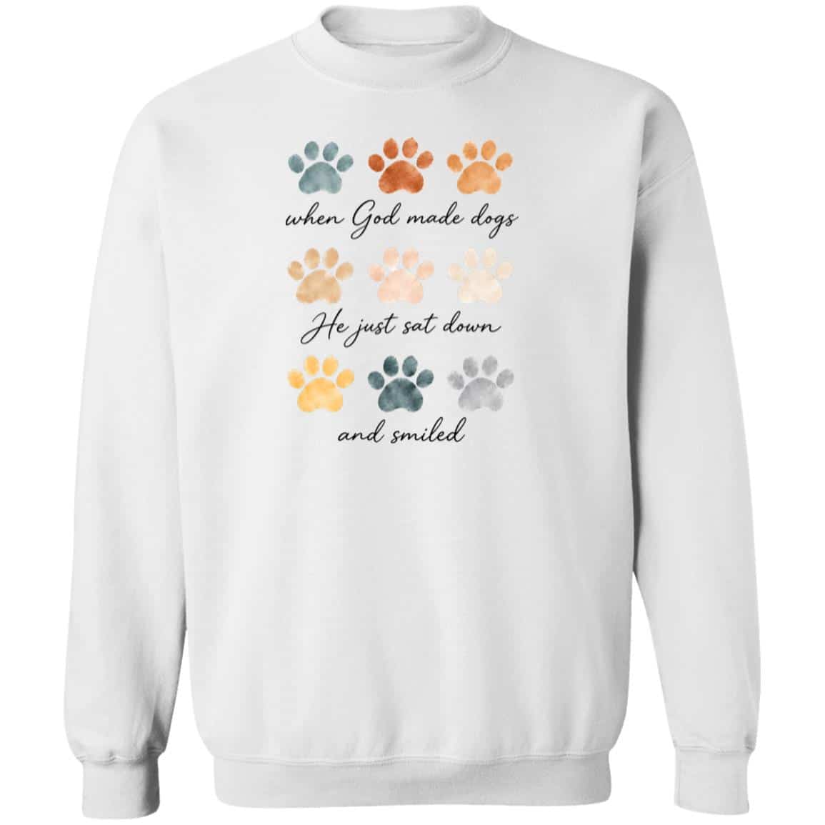 When God Made Dogs Sweatshirt White