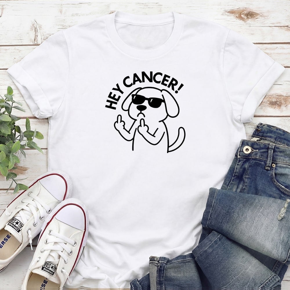 Hey Cancer Standard Tee White