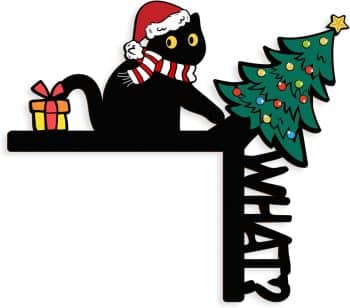  Pigort Christmas Decorations Funny Black Cat Door/Window
