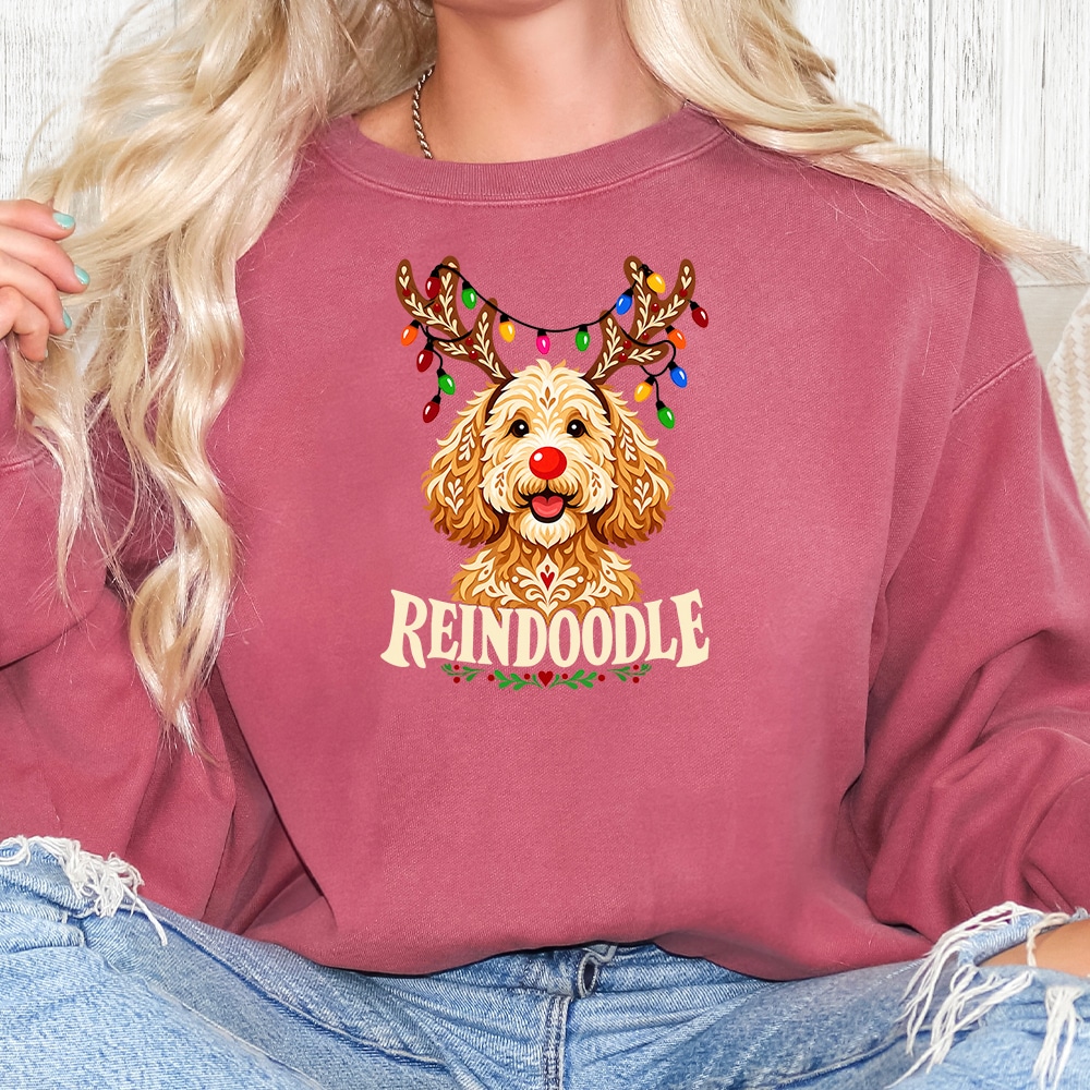 Comfort Colors Reindoodle Premium Sweatshirt - Crimson