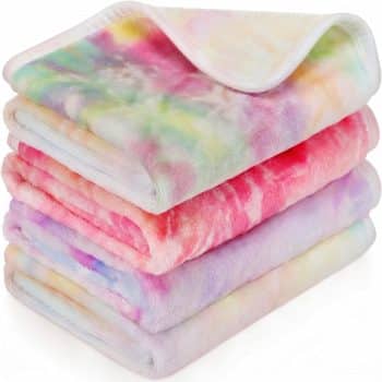 Tatuo 4 Pcs Fleece Dog Blanket for Puppy Cat