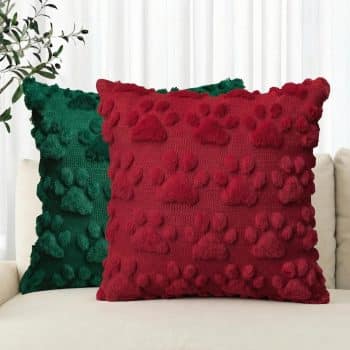 AVOIN colorlife Christmas Pet Dog Paws Throw Pillow Covers