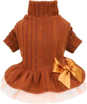 Fitwarm Knitted Dog Tulle Sweater Dress