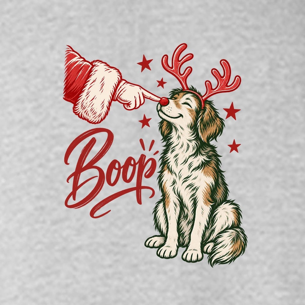 Santa Boop Hoodie Heather Grey - Image 2