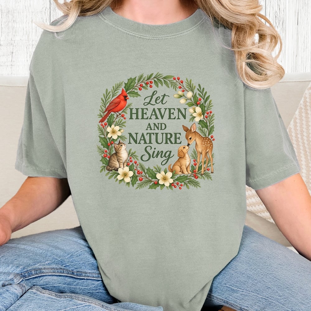 Comfort Colors Let Heaven And Nature Sing Vintage Washed Tee - Bay