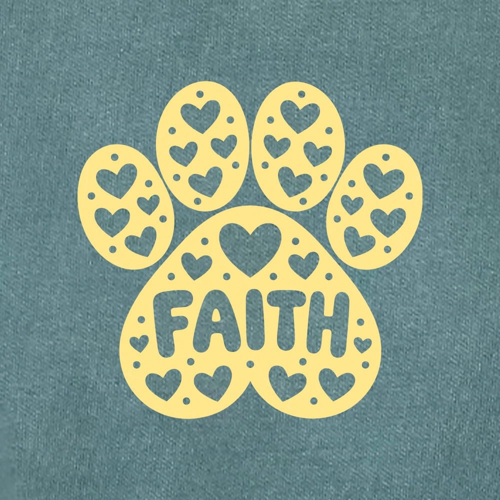 Comfort Colors Faithful Heart Paw Premium Sweatshirt - Blue Spruce - Image 2