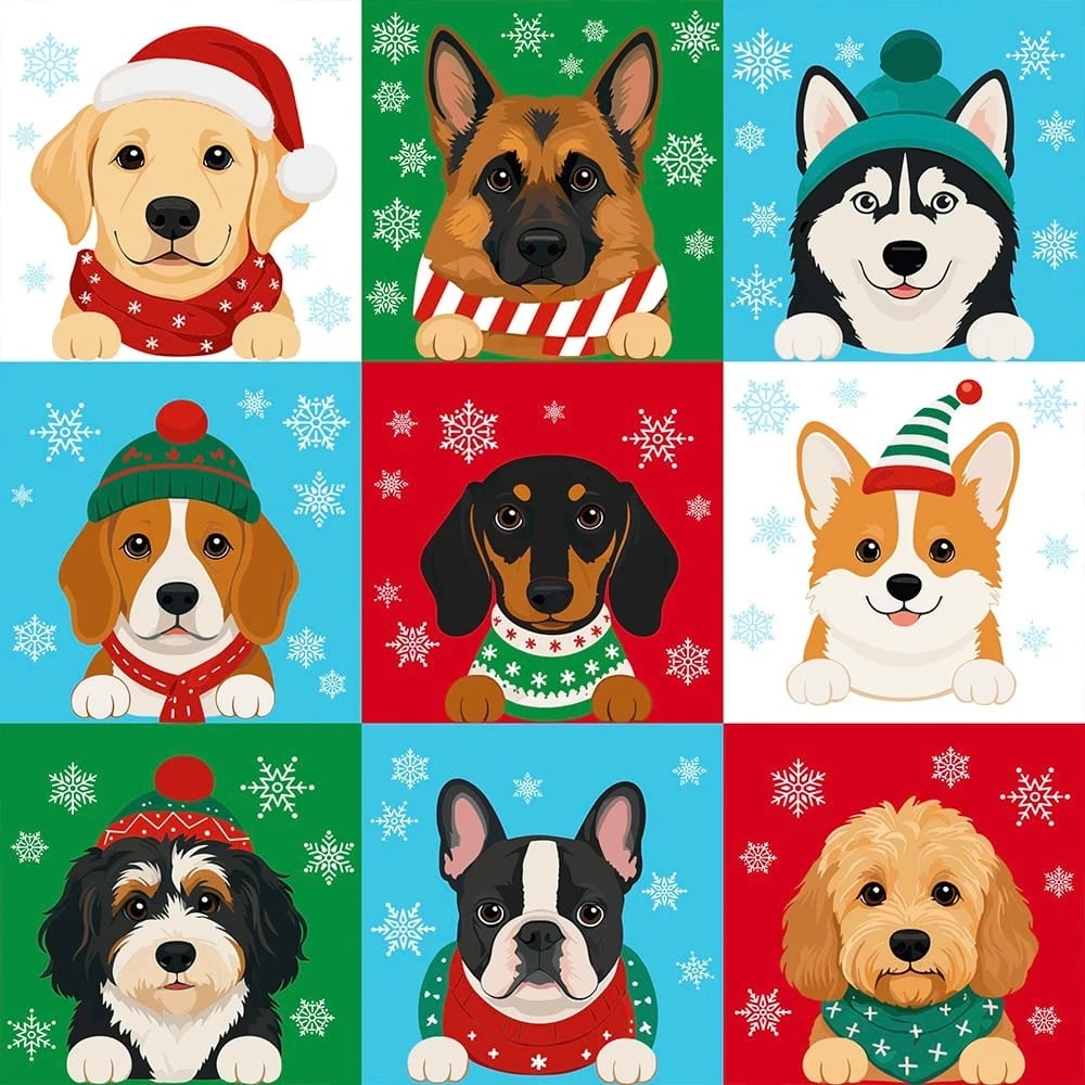 Crazy Dog Lady Deal! Puppy Christmas Tree with Lights, Wiggle Butts Towel and Holiday Squares Tote - Image 15