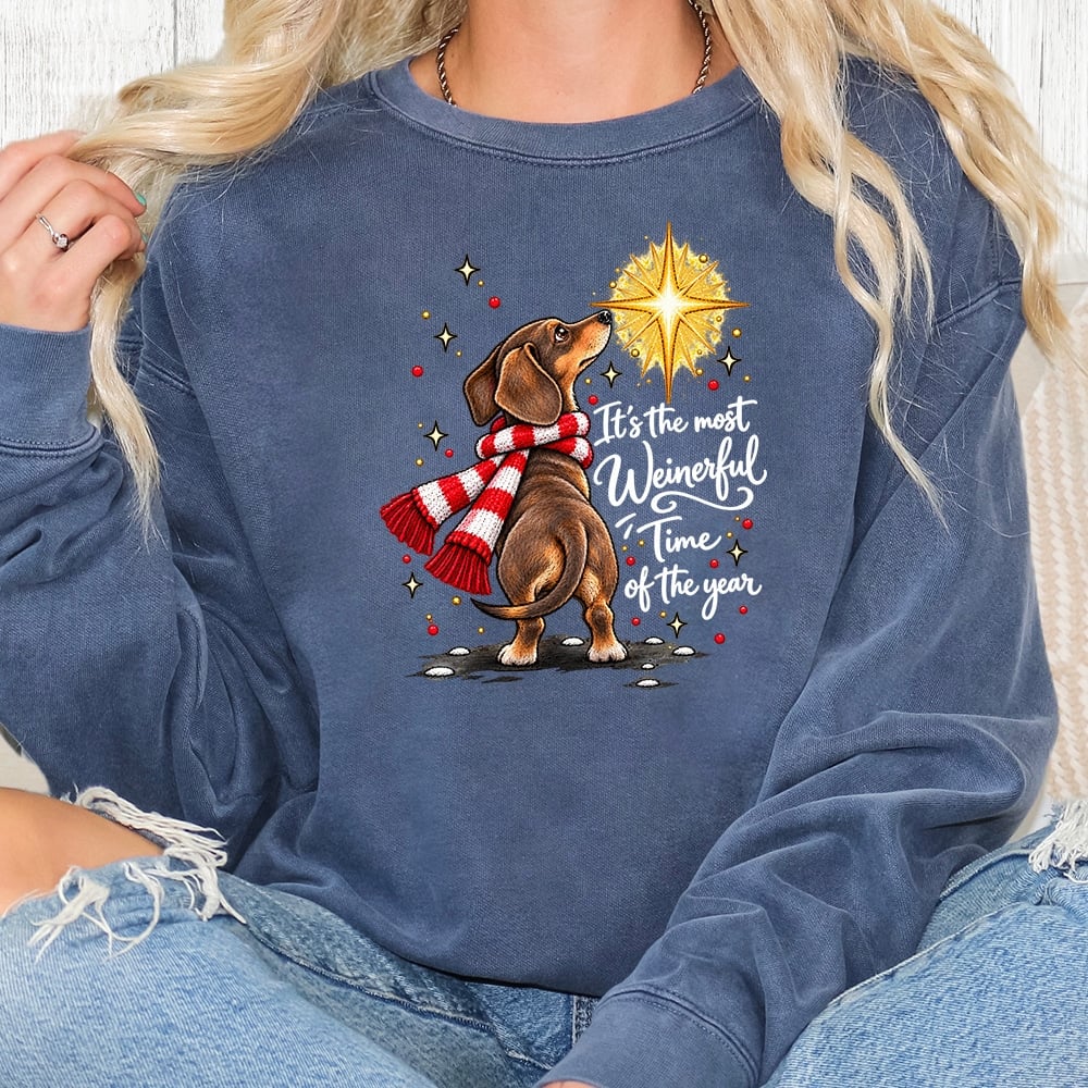 Comfort Colors It’s The Most Weinerful Time Of The Year Premium Sweatshirt - Denim