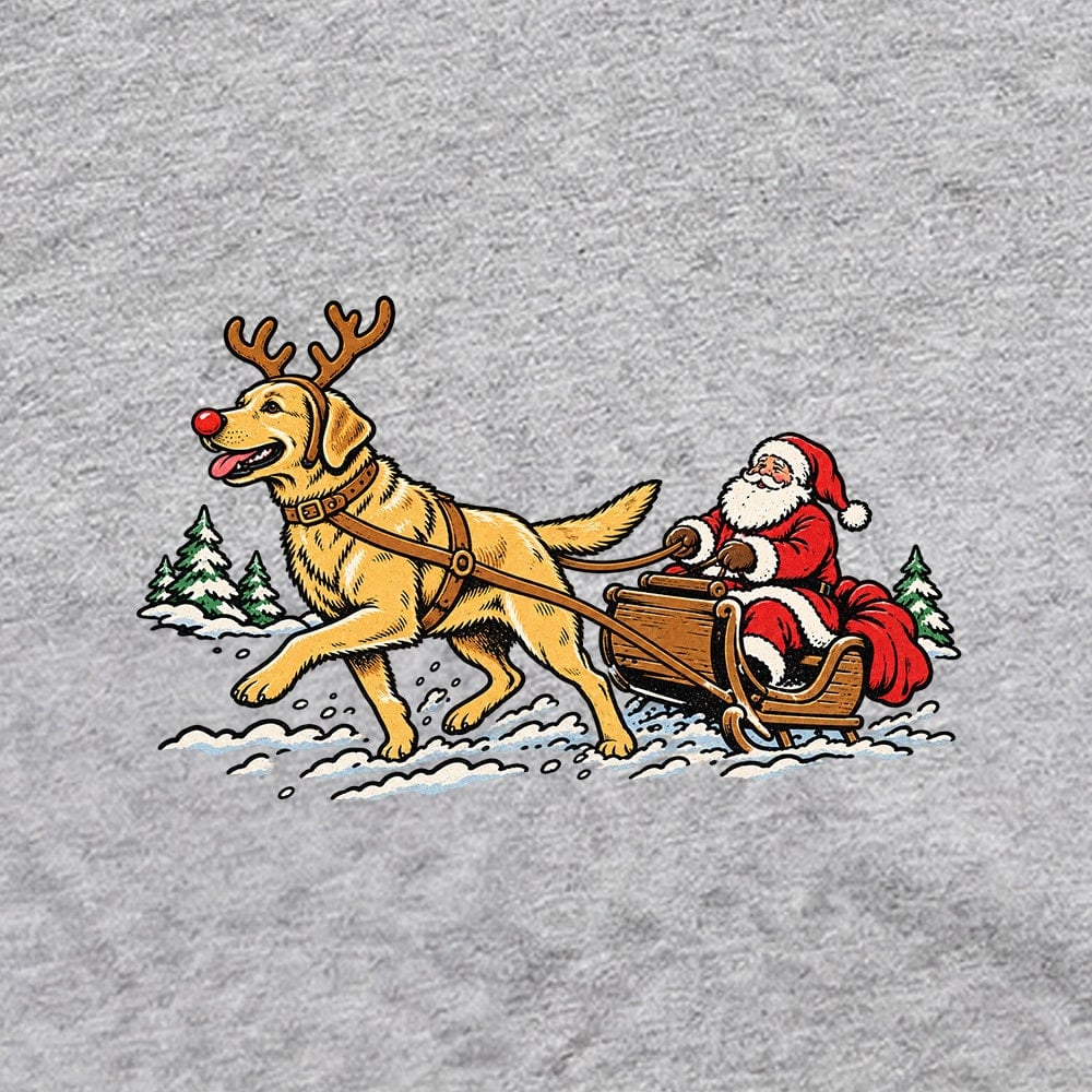 Lab Pulling Santa Standard Tee Heather Grey - Image 2