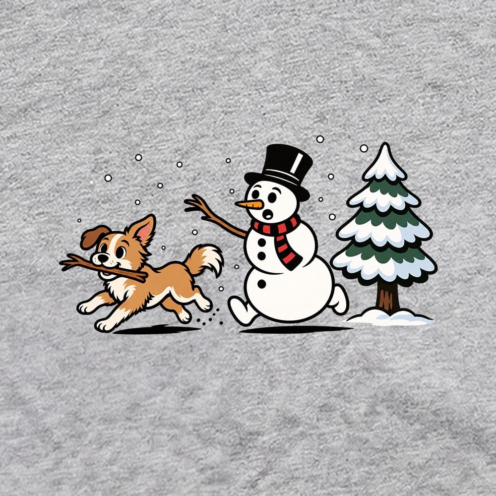 Snowman Stick Chase Standard Tee Heather Grey - Image 2