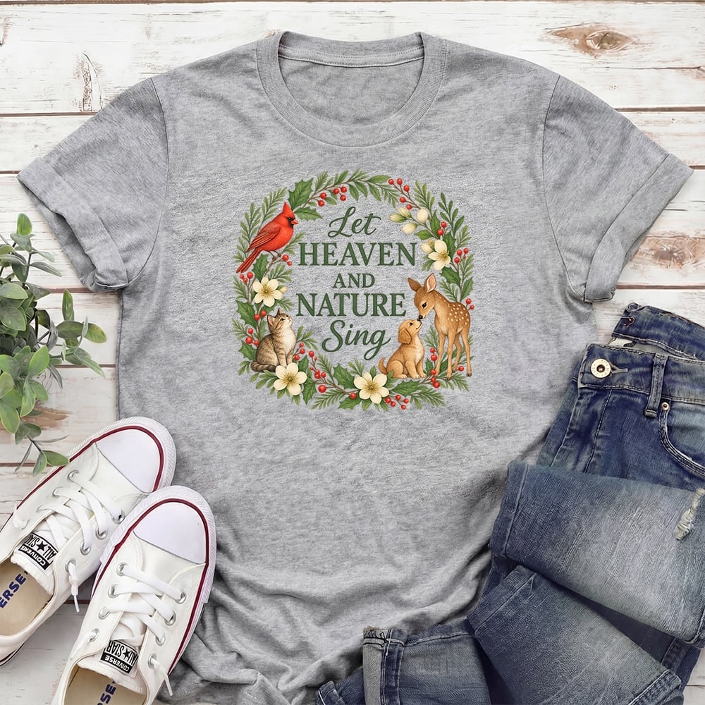 Let Heaven And Nature Sing Standard Tee Heather Grey