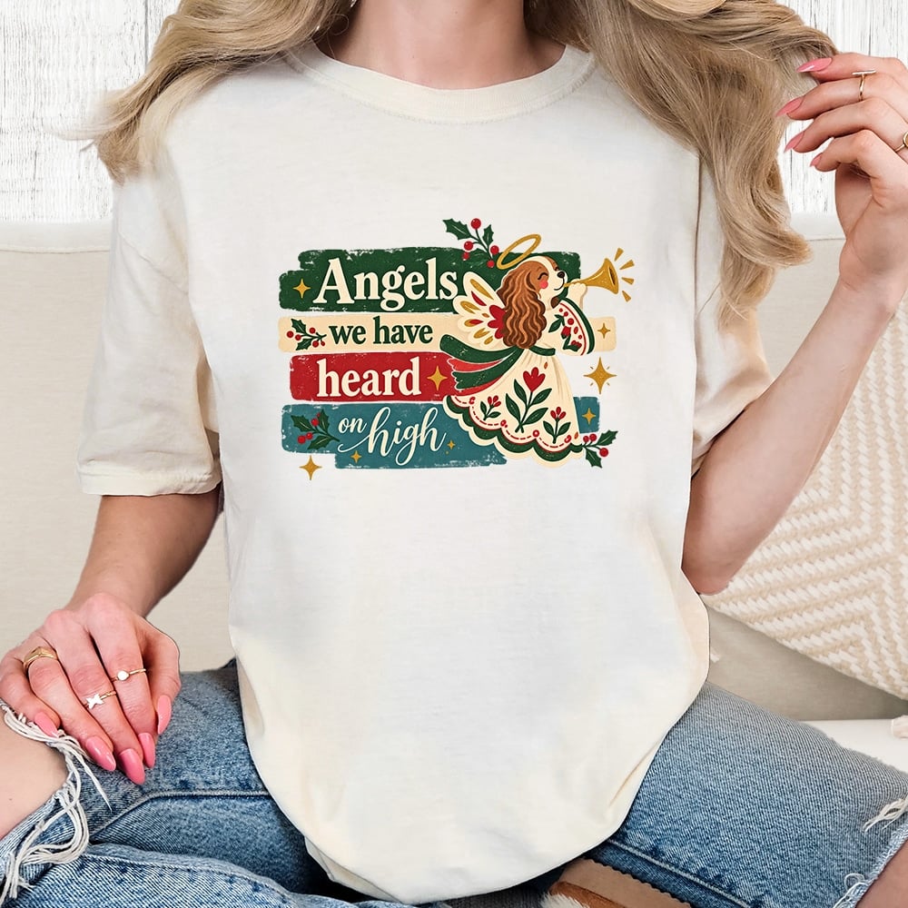 Comfort Colors Angels We Have Heard On High Vintage Washed Tee - Ivory