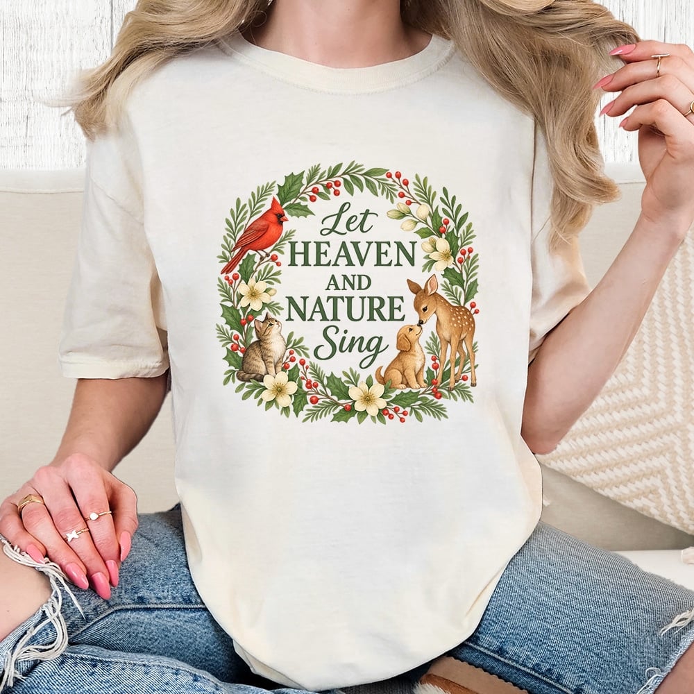 Comfort Colors Let Heaven And Nature Sing Vintage Washed Tee - Ivory