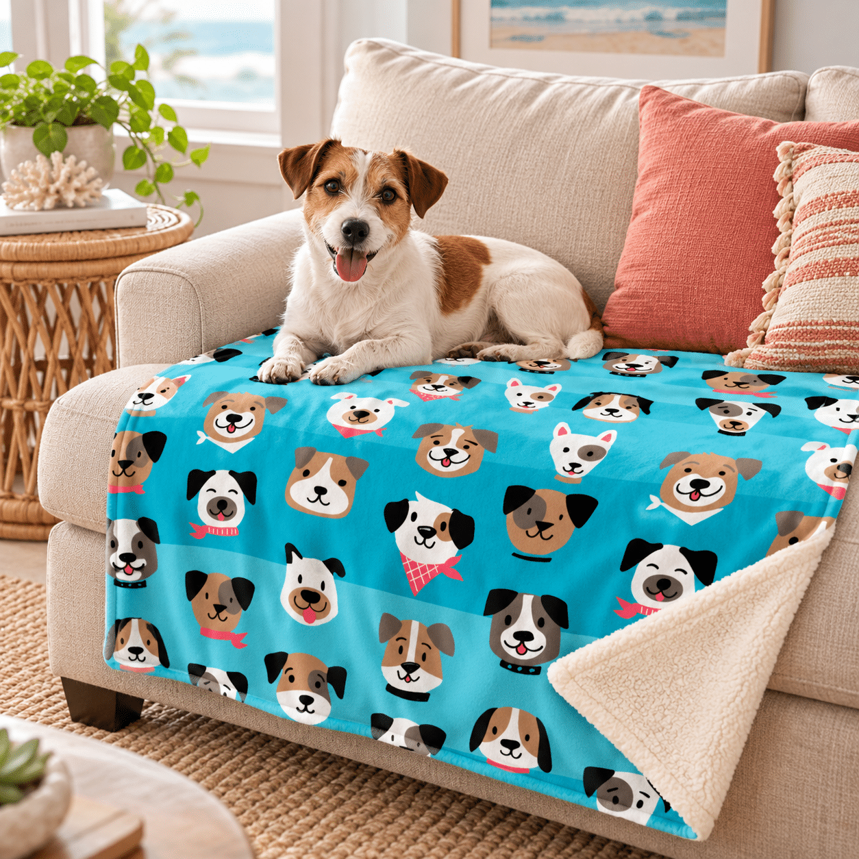Blue Pups Premium Sherpa Blanket 30x40
