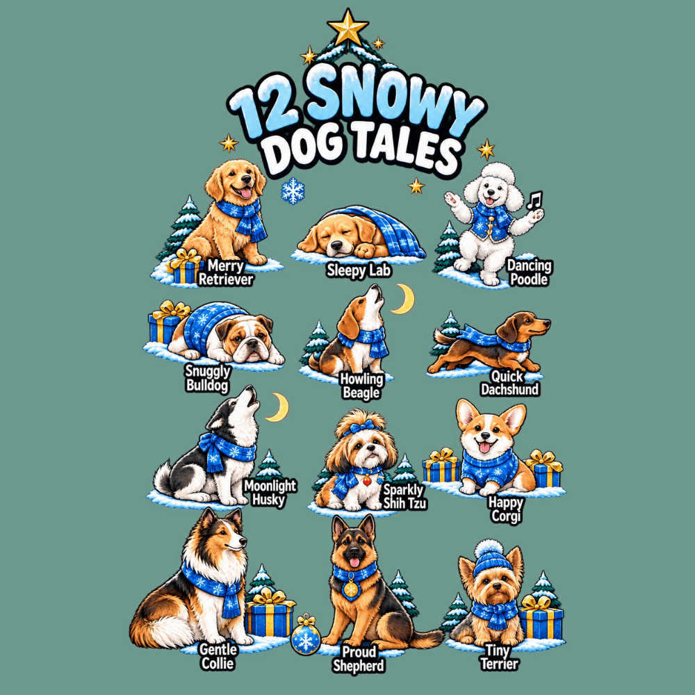 Comfort Colors 12 Snowy Dog Tales Premium Sweatshirt - Light Green - Image 2