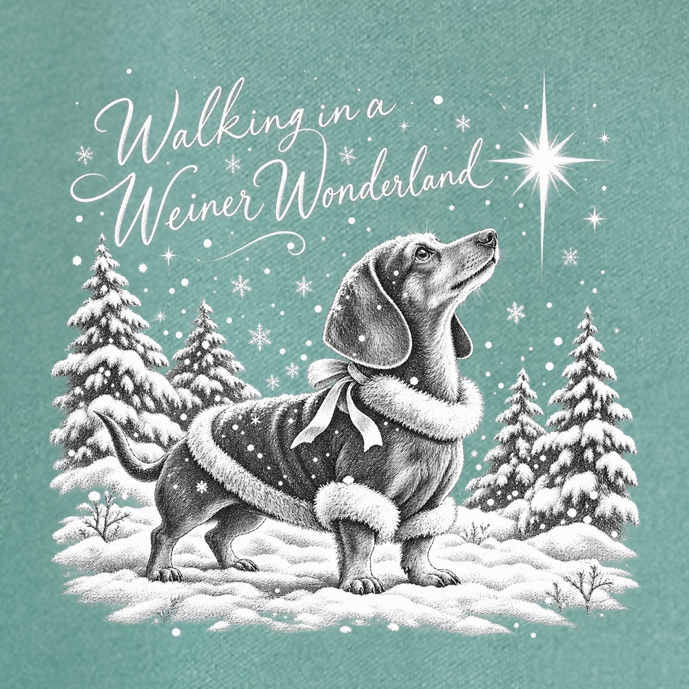 Comfort Colors Walking In A Weiner Wonderland Premium Sweatshirt - Light Green - Image 2