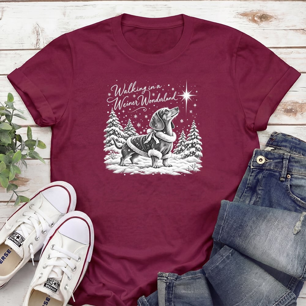 Walking In A Weiner Wonderland Standard Tee Maroon