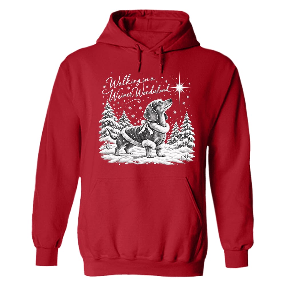 Walking In A Weiner Wonderland Hoodie Red