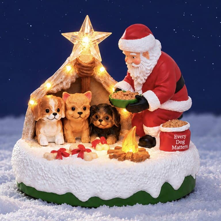 Santa's Christmas Wish * Every Dog Matters  – Hand Crafted , Lighted Holiday Decor