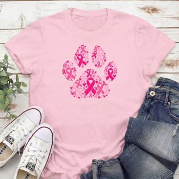 Pink Ribbon Paw Standard Tee Light Pink