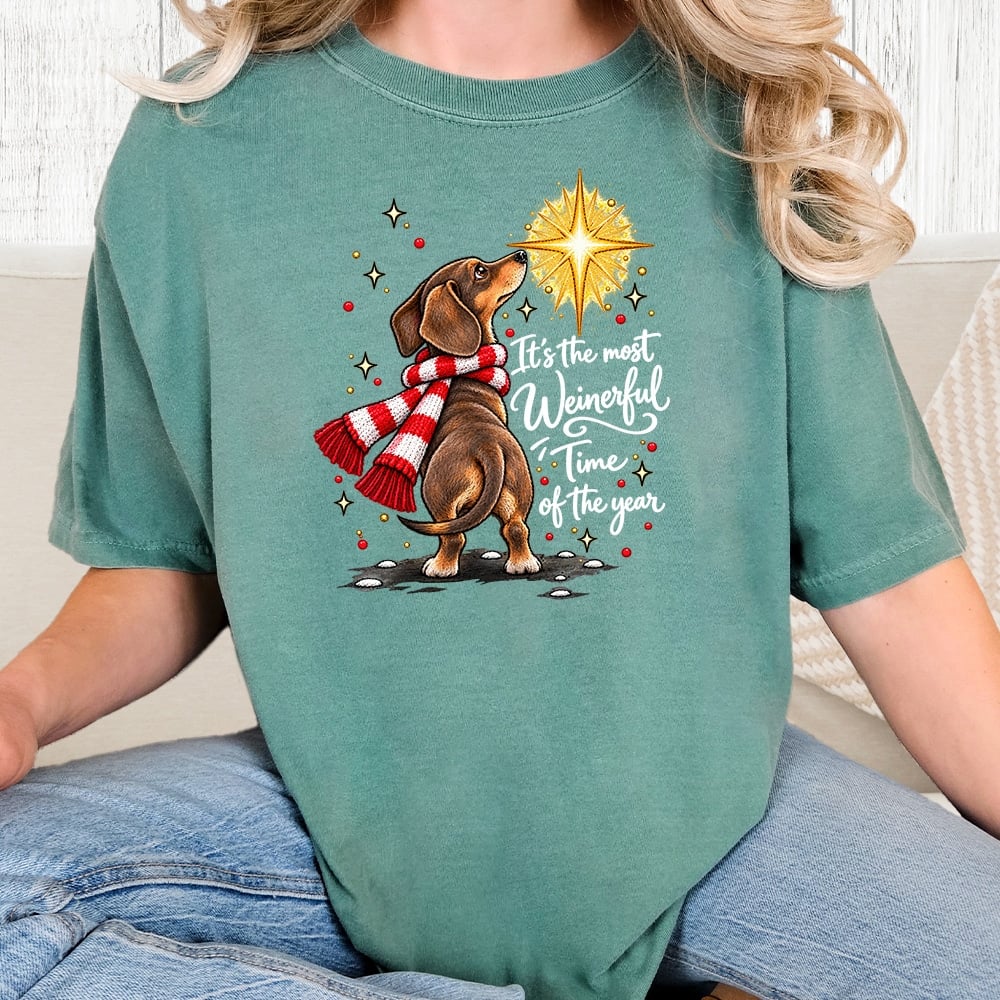Comfort Colors It’s The Most Weinerful Time Of The Year Vintage Washed Tee - Seafoam