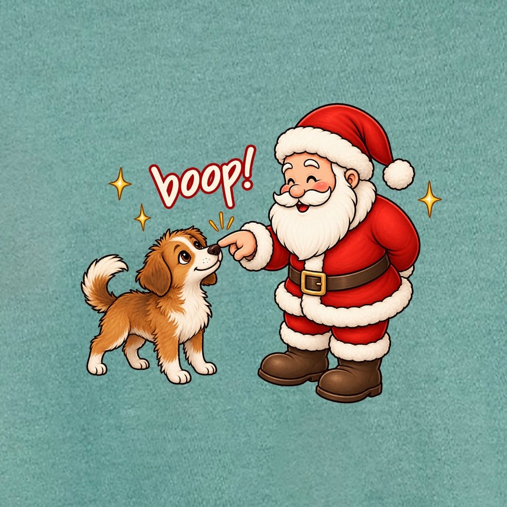 Comfort Colors Santa Snoot Boop Premium Sweatshirt - Light Green - Image 2