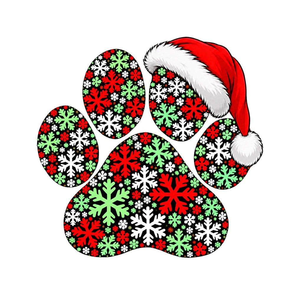 Snowflake Christmas Paw Standard Tee White - Image 2