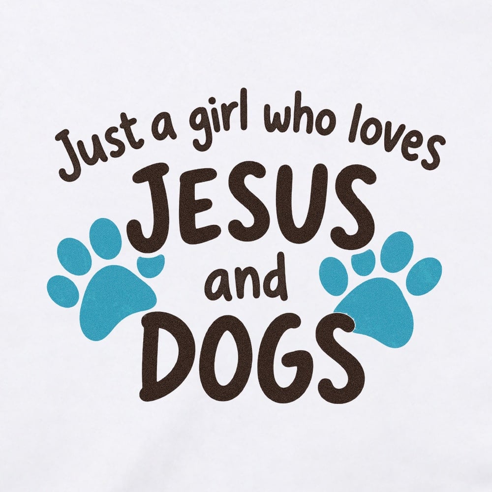 Just A Girl Who Loves Jesus And Dogs Standard Tee White - Image 2