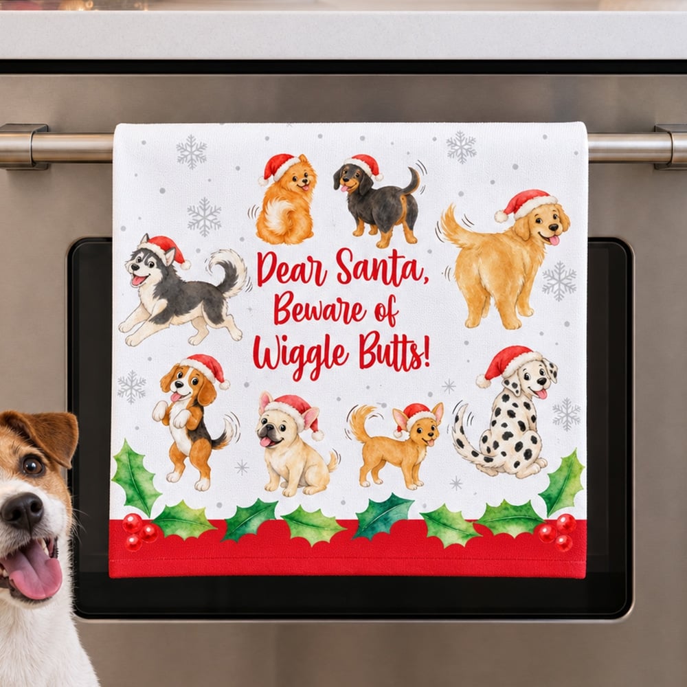 Crazy Dog Lady Deal! Puppy Christmas Tree with Lights, Wiggle Butts Towel and Holiday Squares Tote - Image 19