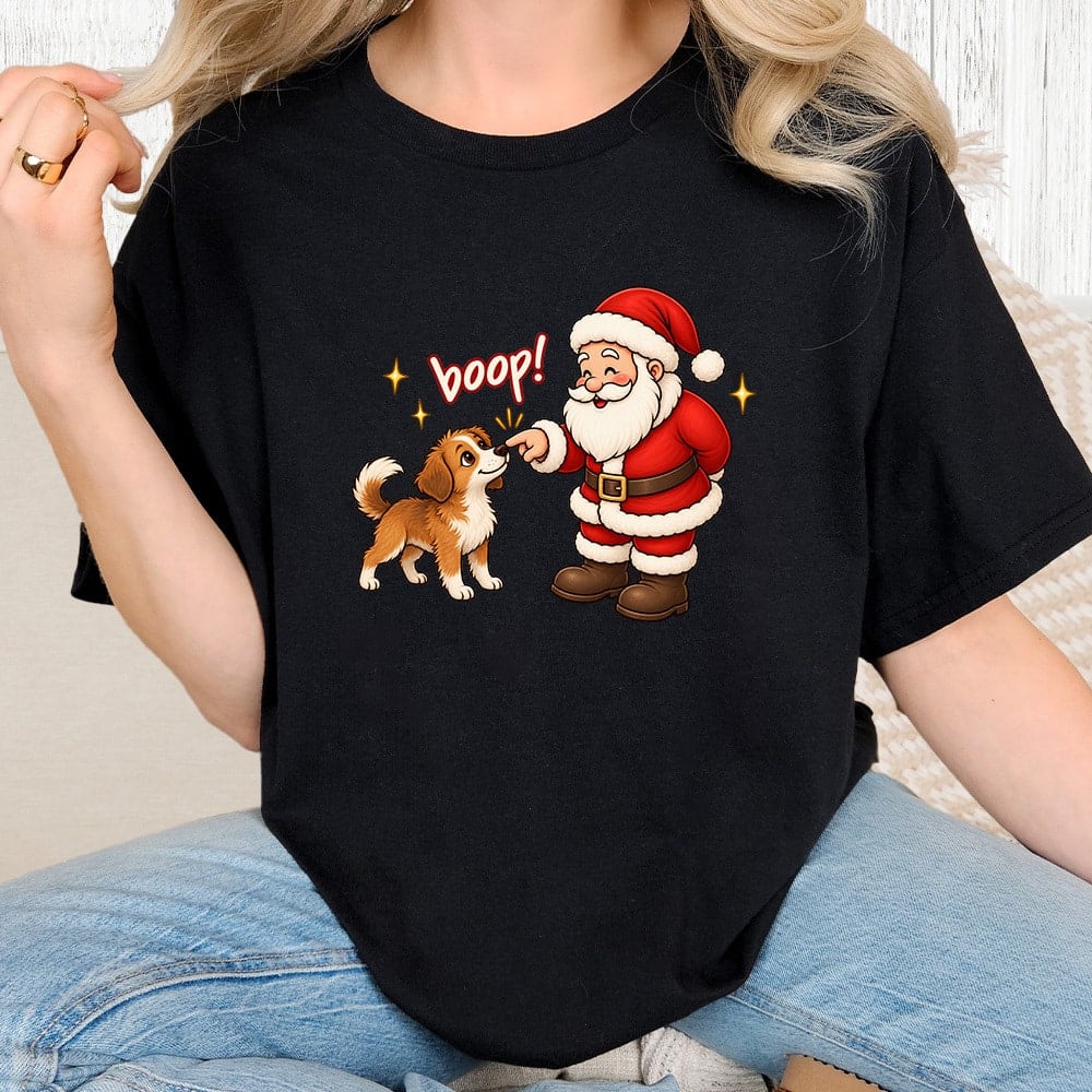 Comfort Colors Santa Snoot Boop Vintage Washed Tee - Black