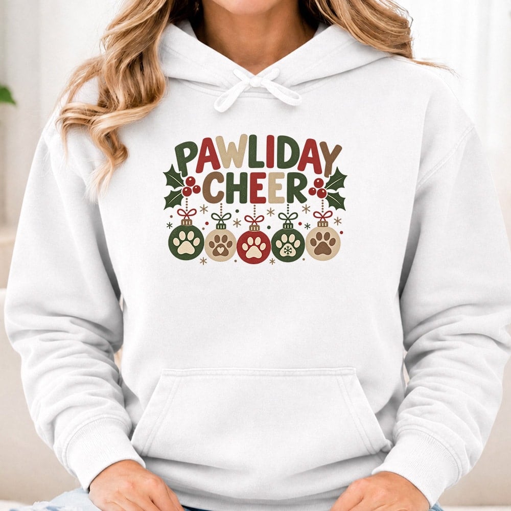 Comfort Colors Pawliday Cheer Premium Hoodie White